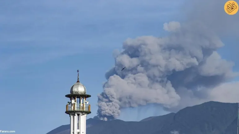 فوران آتشفشان مراپی اندونزی +عکس